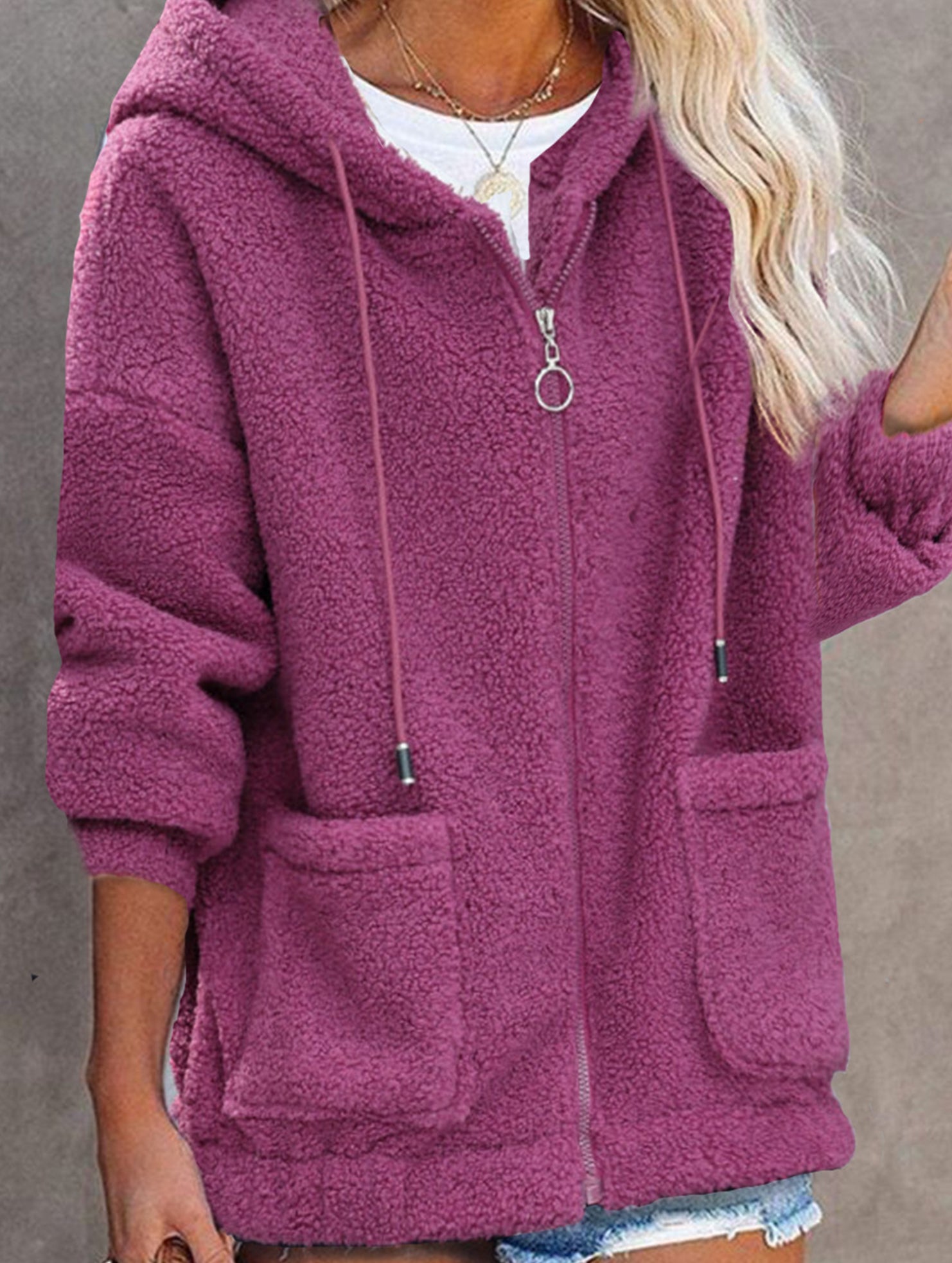 Zipper cardigan loose top women's coat