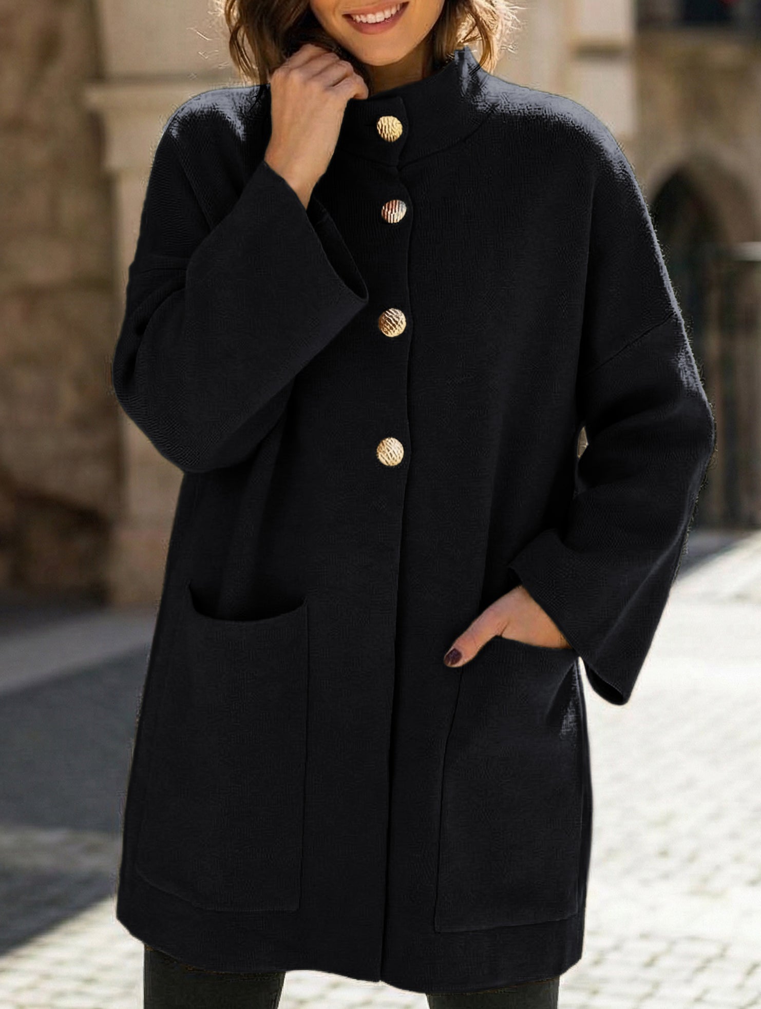 Casual single-breasted cardigan jacket