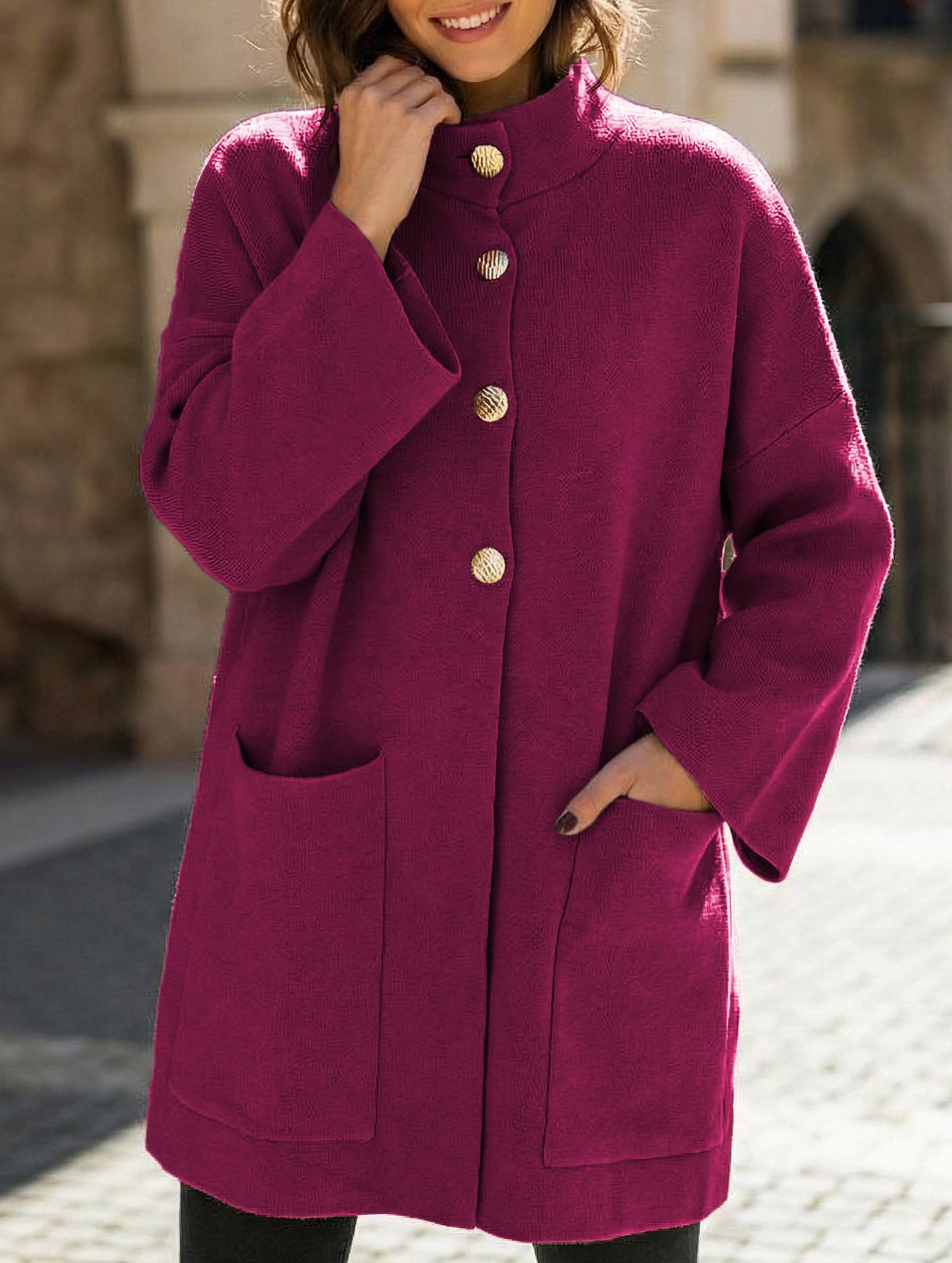 Casual single-breasted cardigan jacket