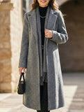 Single-button lapel long slim-fit coat