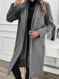 Single-button lapel long slim-fit coat