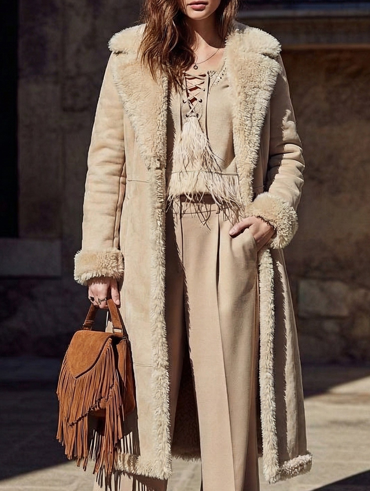 Warm and long thermal coat