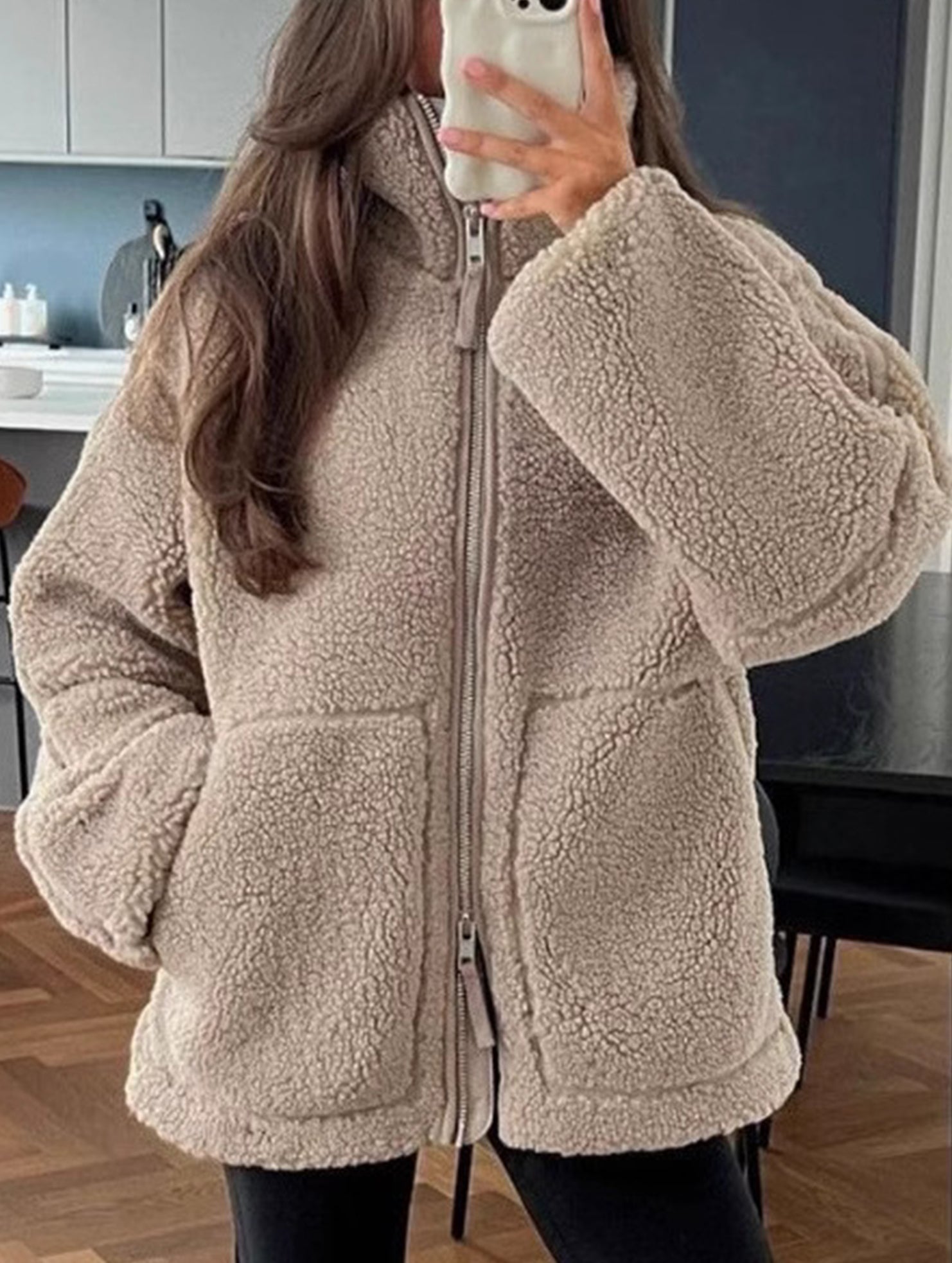 Warm and cozy turtleneck coat
