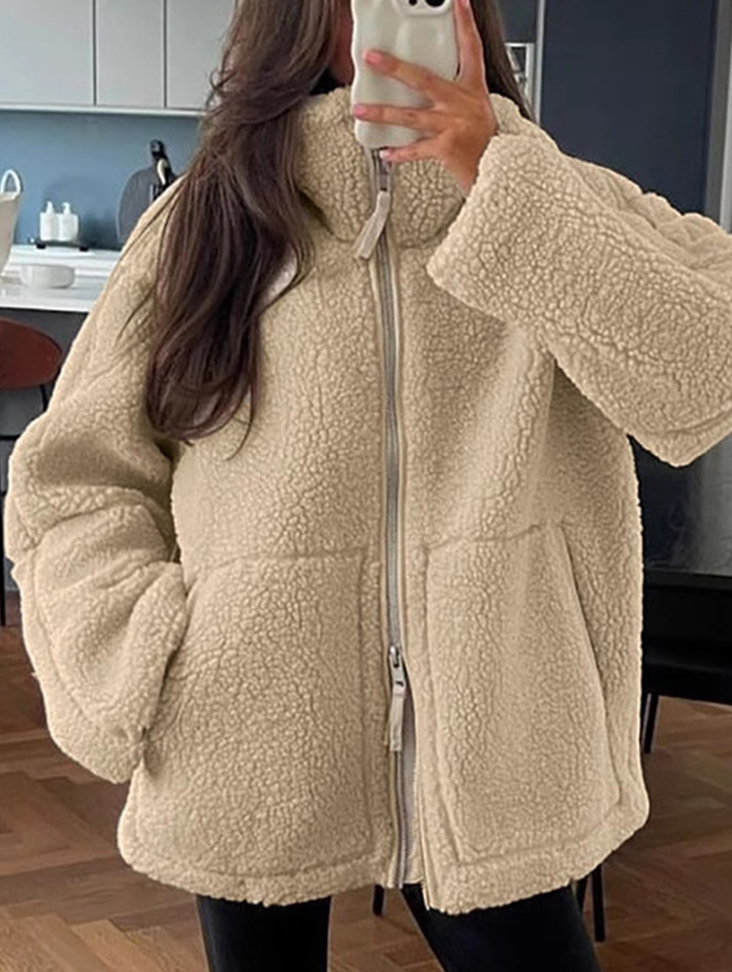 Warm and cozy turtleneck coat