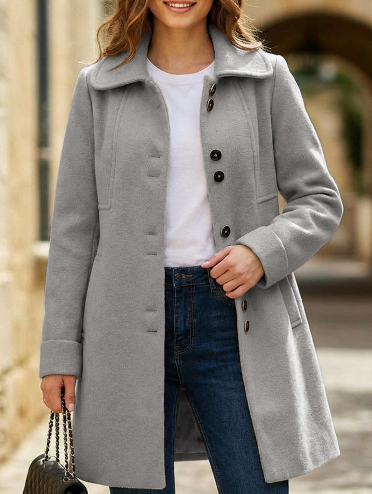 Casual single-breasted coat