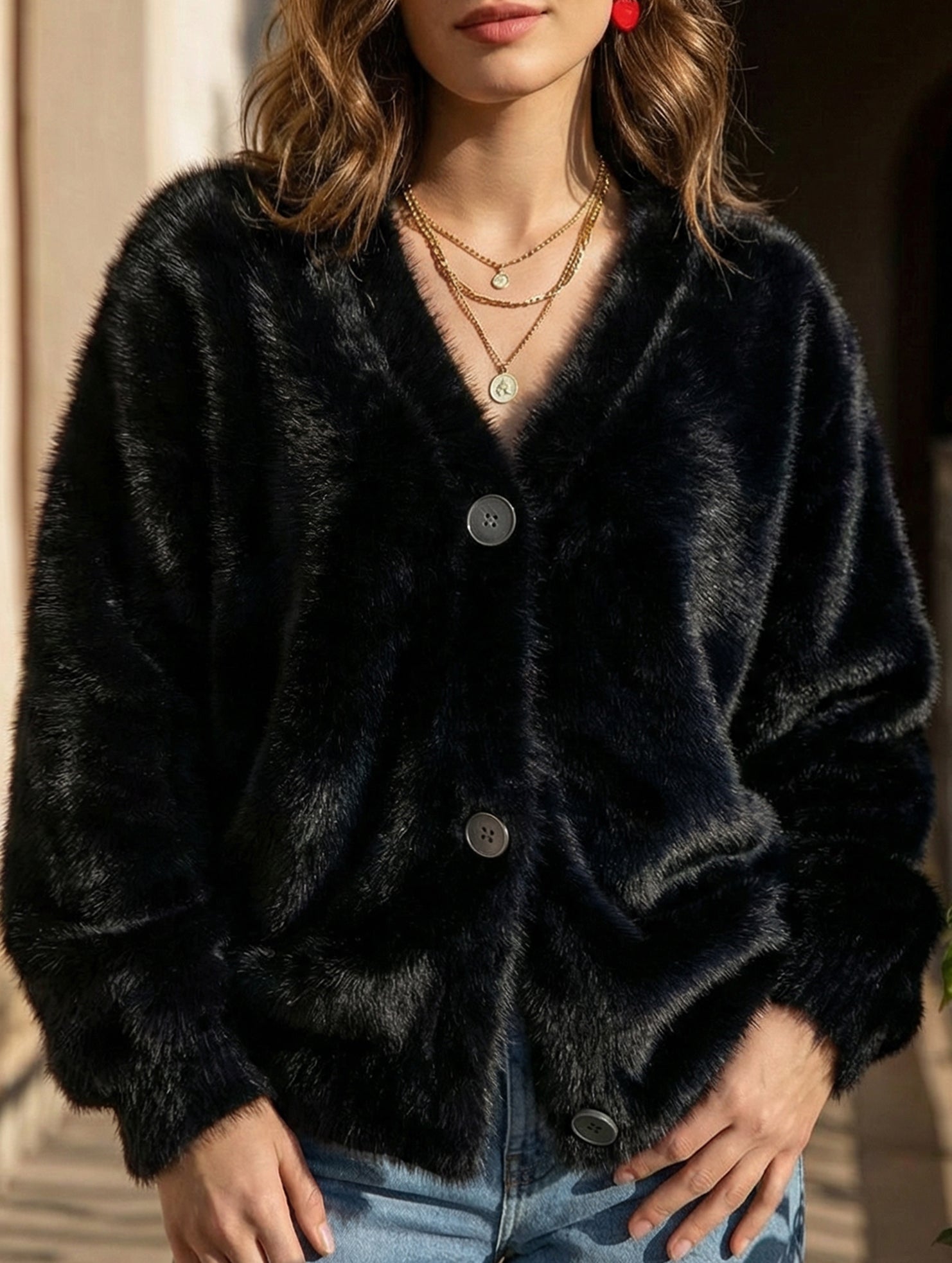 Casual loose knitted cardigan