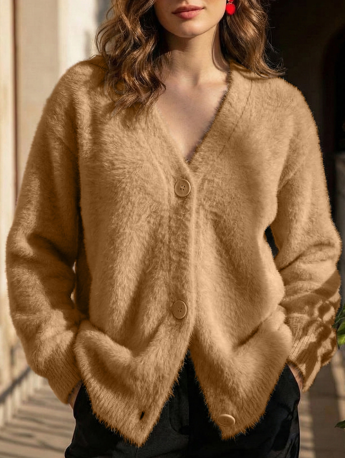 Casual loose knitted cardigan