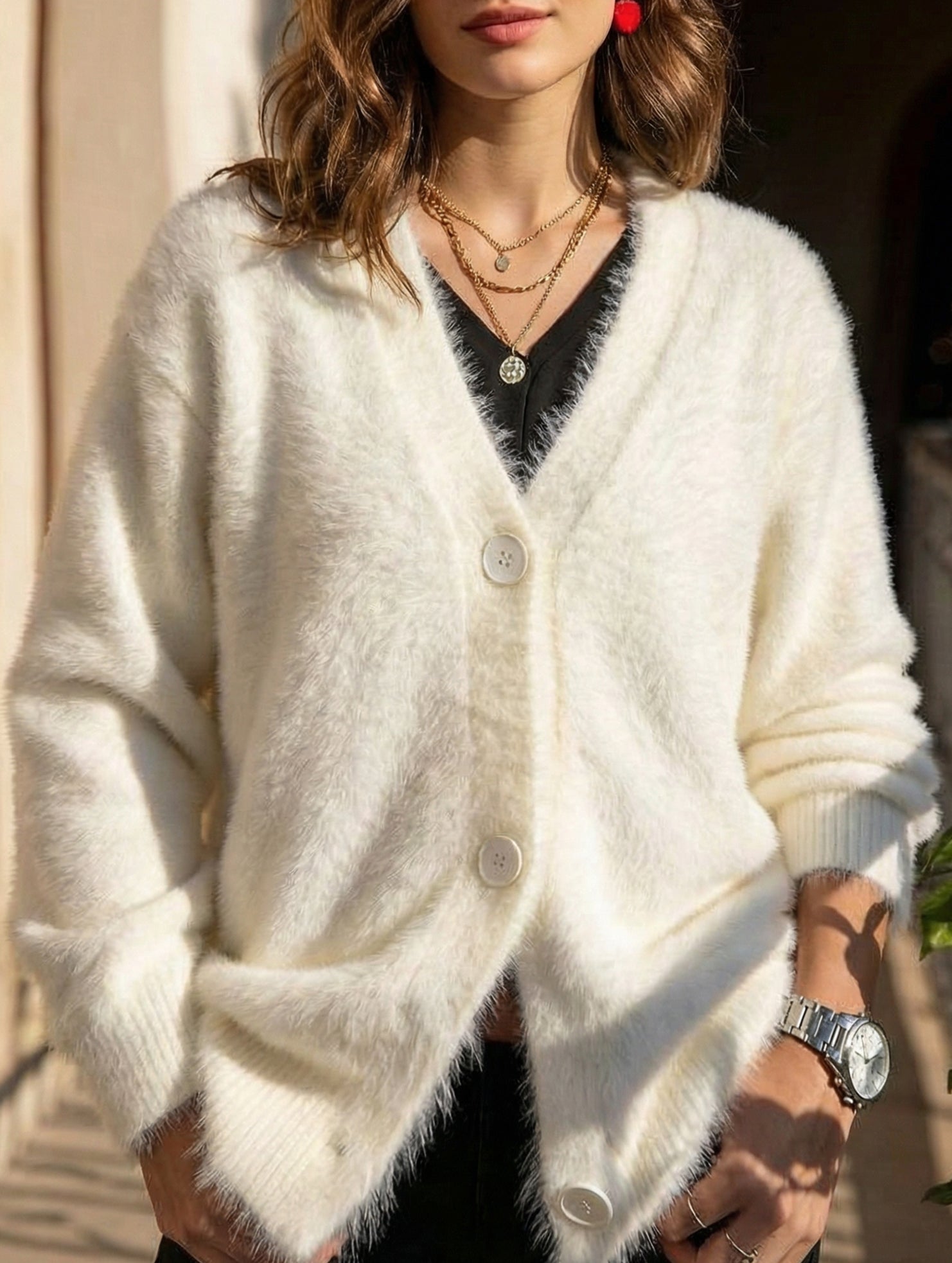 Casual loose knitted cardigan