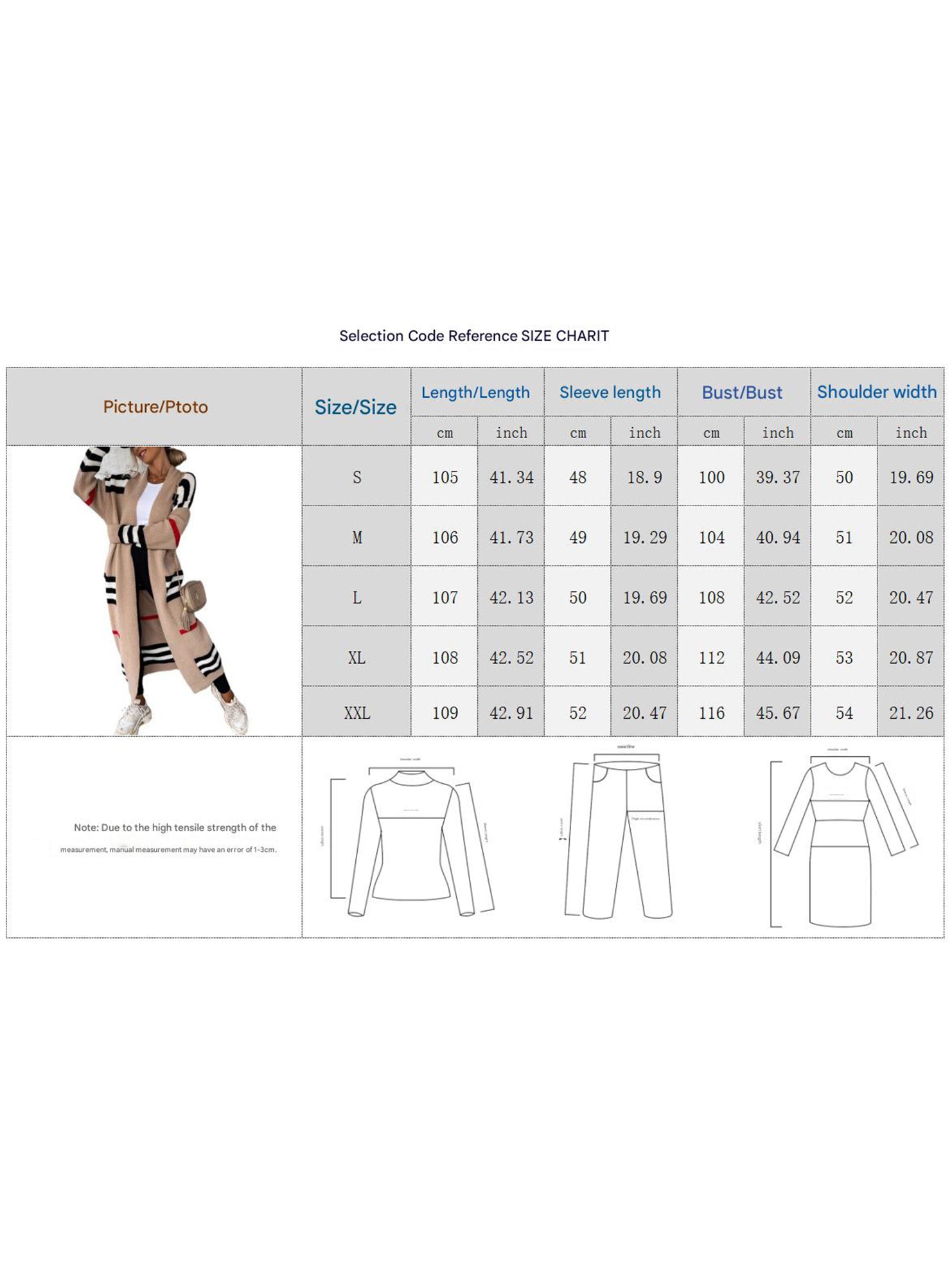 Casual long striped knit sweater