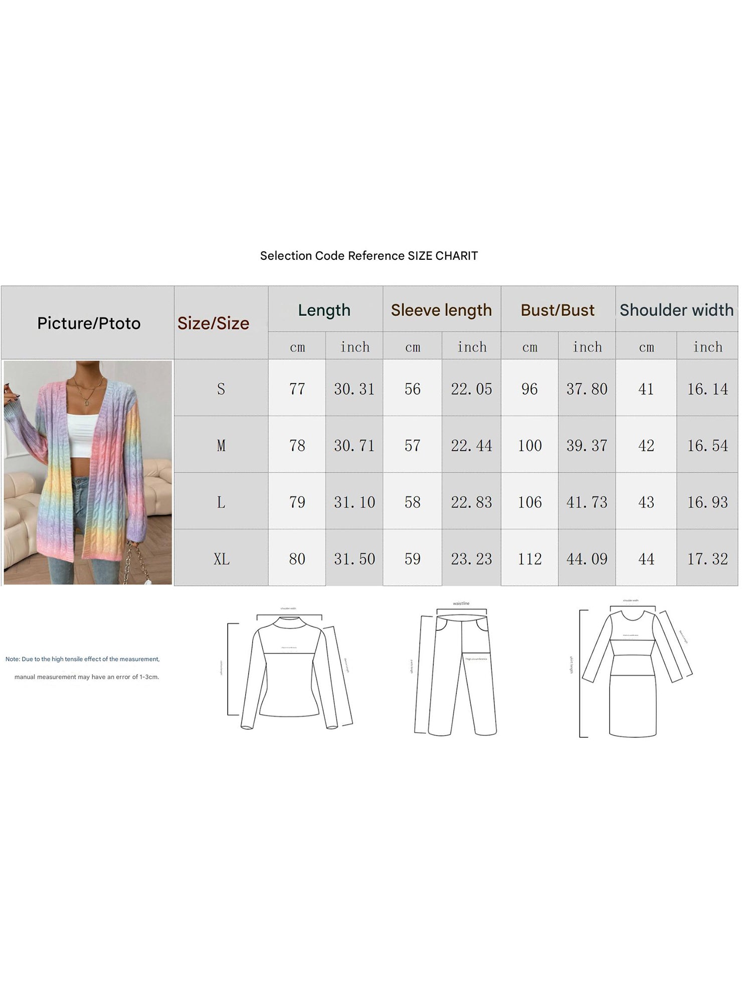 Striped gradient rainbow knit cardigan