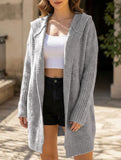 Casual mid-length loose knit hoodie