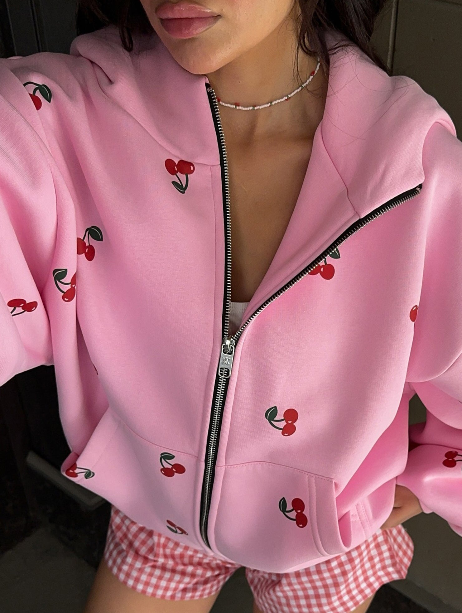 Stylish Cherry Print Hoodie