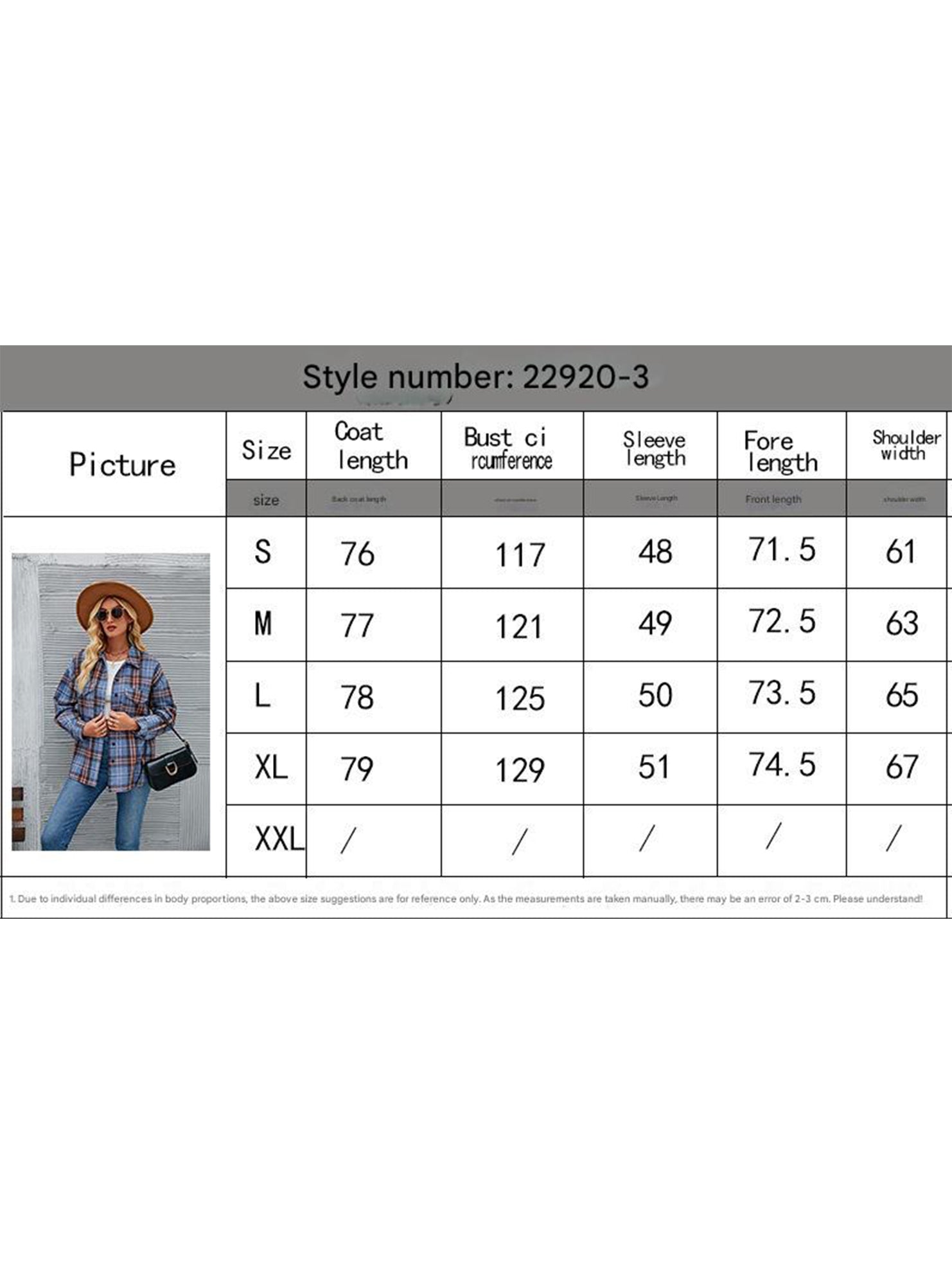 Stylish single-breasted plaid loose wool shirt for women