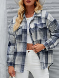 Collared button-down plaid casual woolen shirt_CWOCAL01573