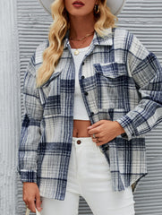 Collared button-down plaid casual woolen shirt_CWOCAL01573