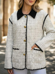 Plaid Elegant Office Outerwear Jacket_CWOCAL01736