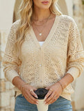 Lightweight Knit Hollow Short Cardigan_CWOCAL01740