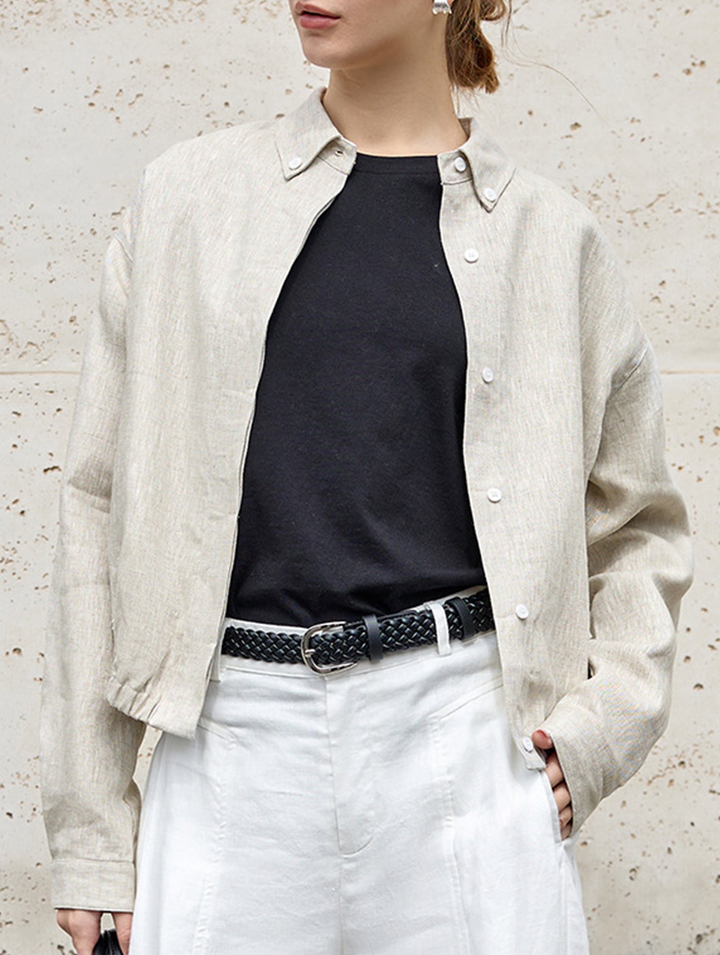 100% Linen Cropped Lapel Jacket_CWOCAL01778