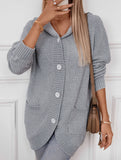 Hooded Long Knit Cardigan Button Sweater_CWOCAL01792
