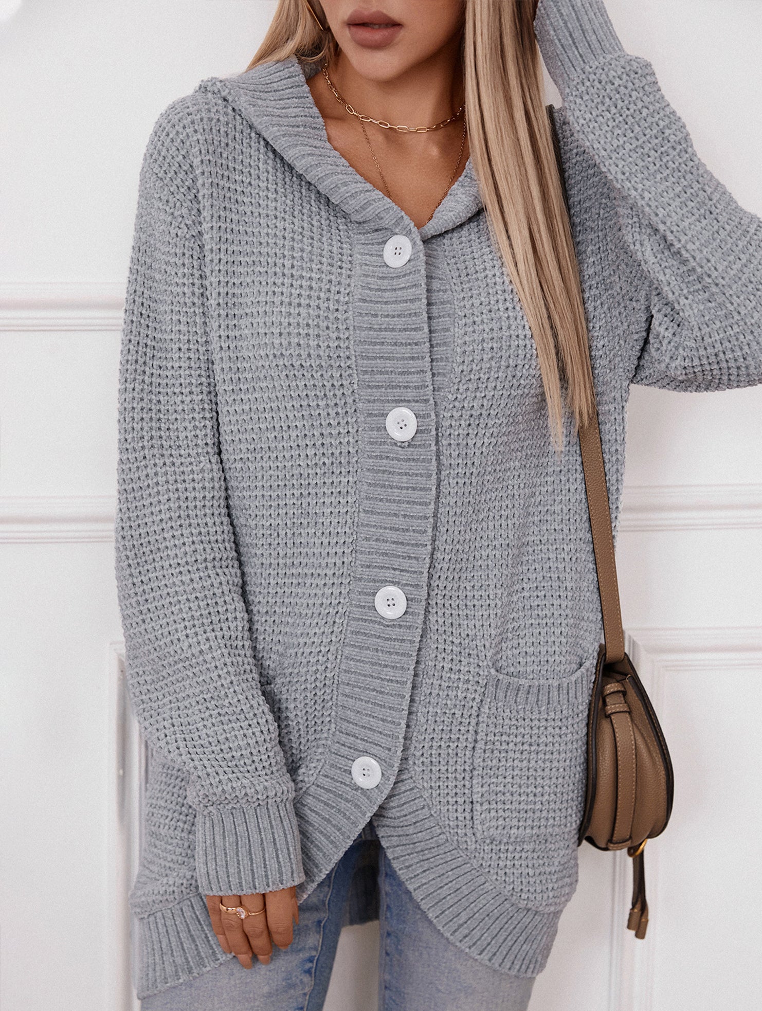 Hooded Long Knit Cardigan Button Sweater_CWOCAL01792