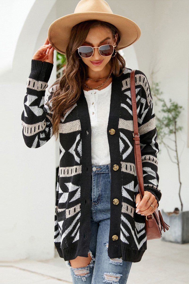 Women Bohemian Western Aztec Pattern Cardigan_Cwocal0289
