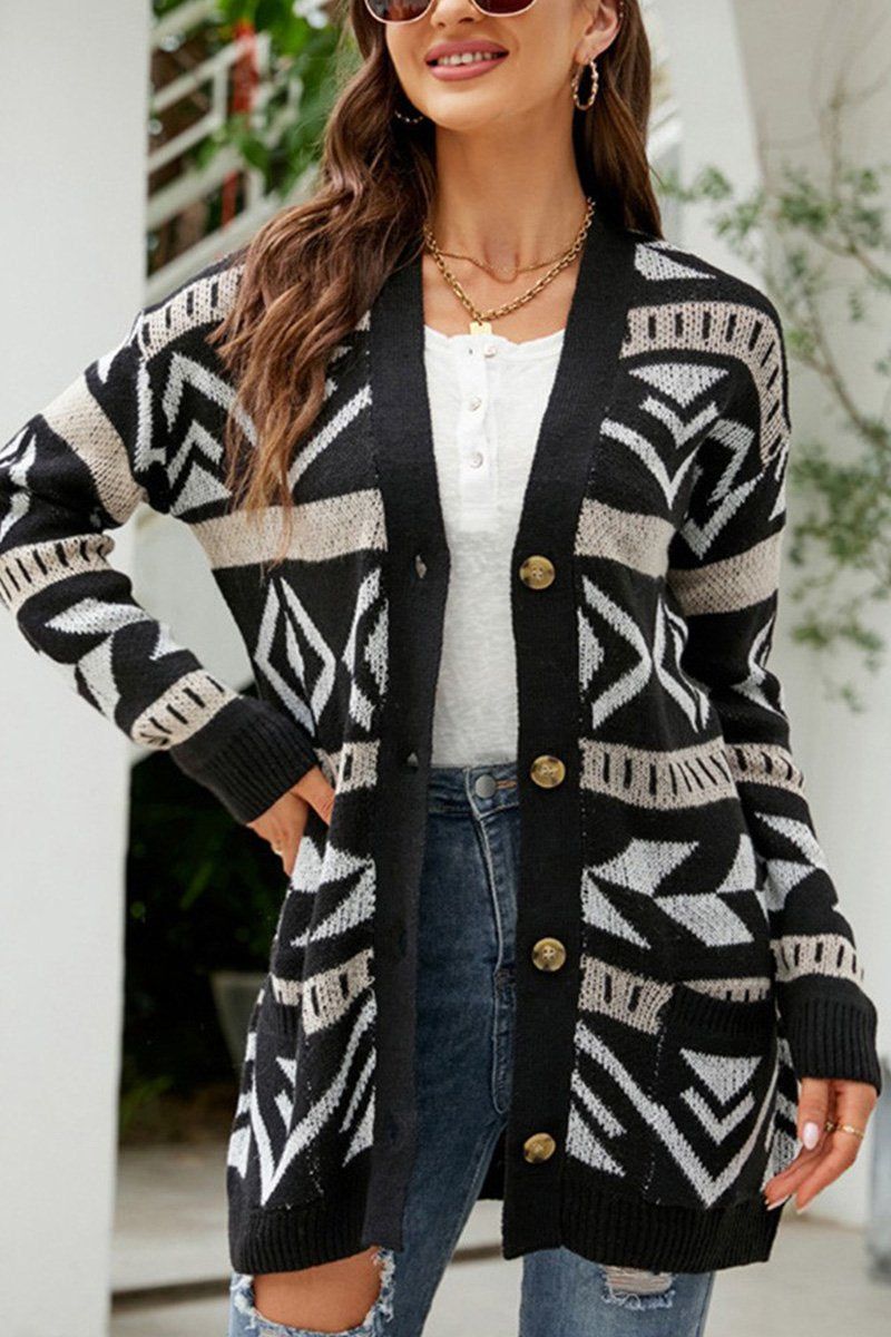 Women Bohemian Western Aztec Pattern Cardigan_Cwocal0289
