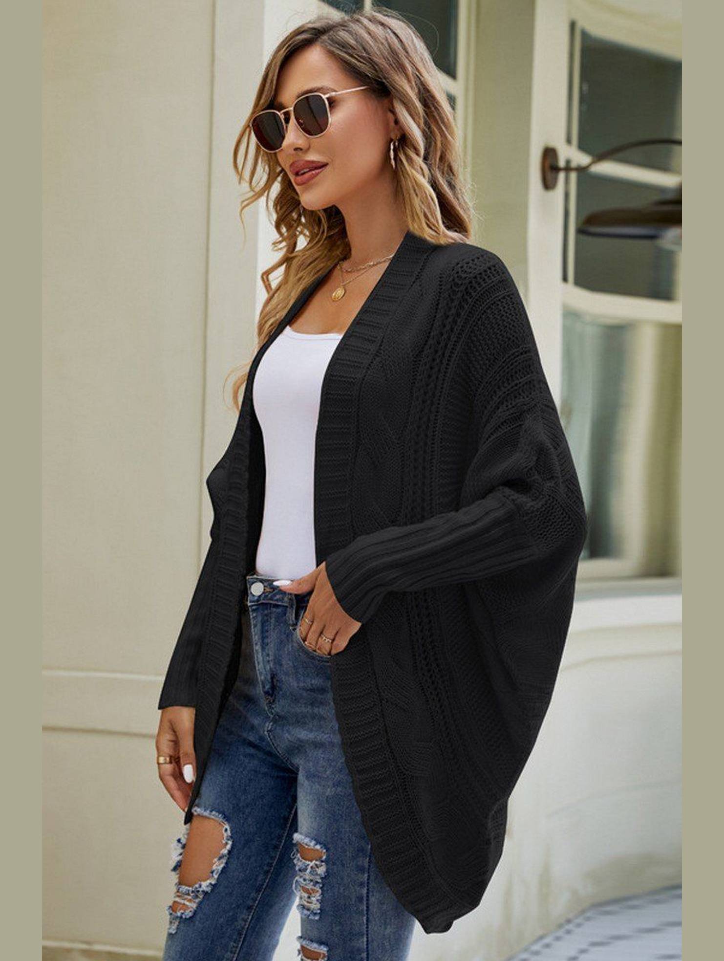Women Chunky Knitted Solid Fall Winter Cardigan_Cwocal0292