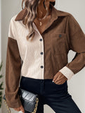 Splice color blocking thin coat
