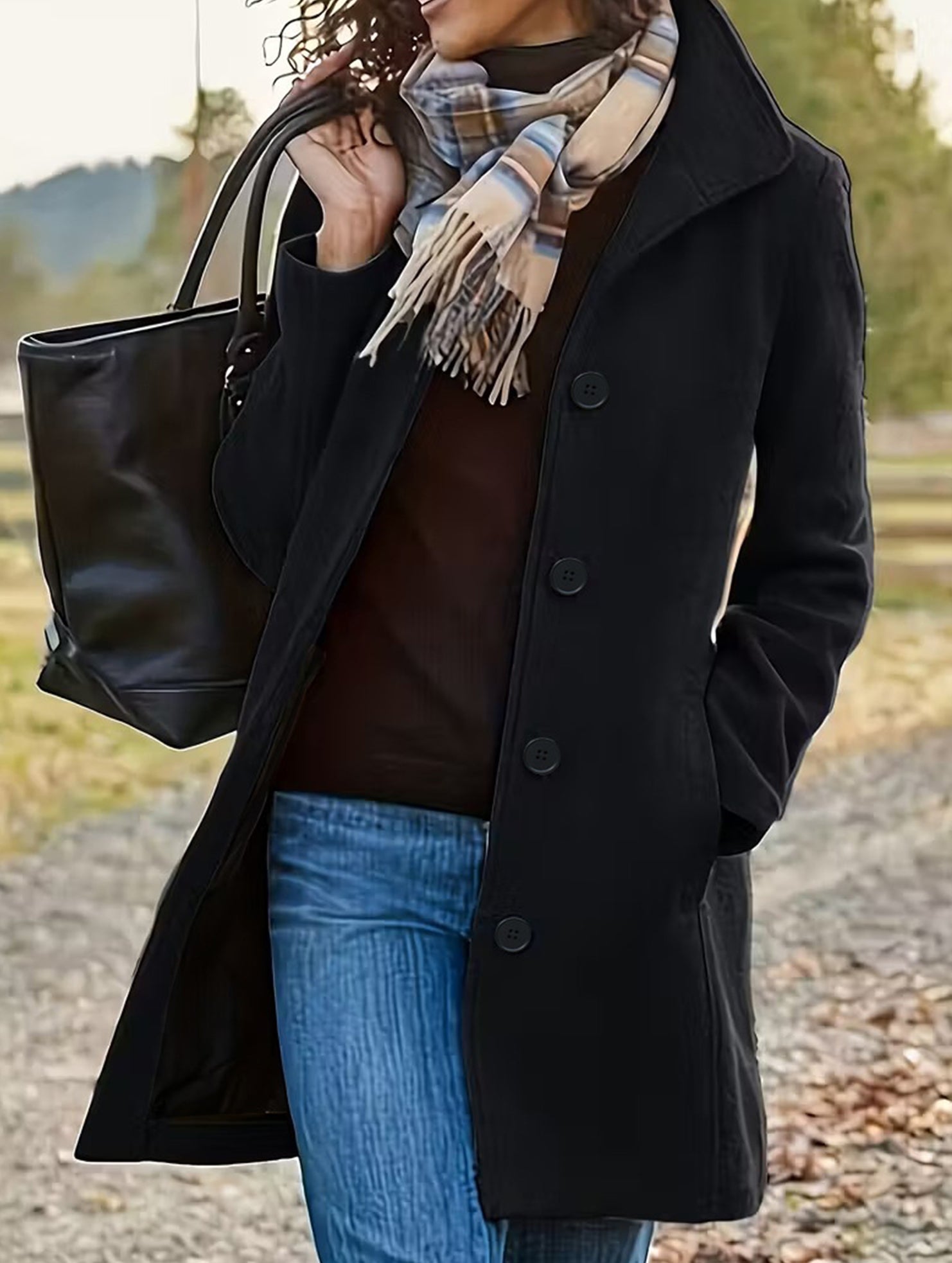 Elegant solid color wool coat_CWOCO00651