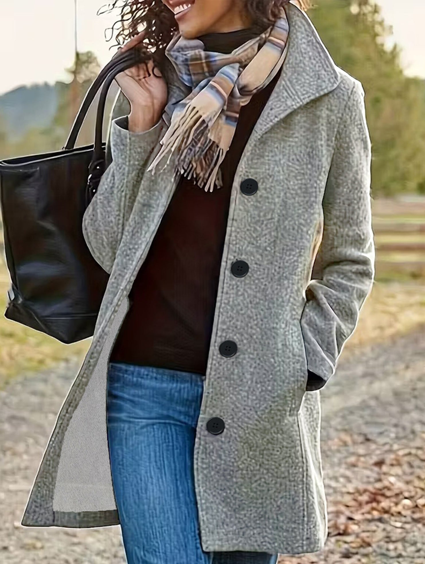 Elegant solid color wool coat_CWOCO00651