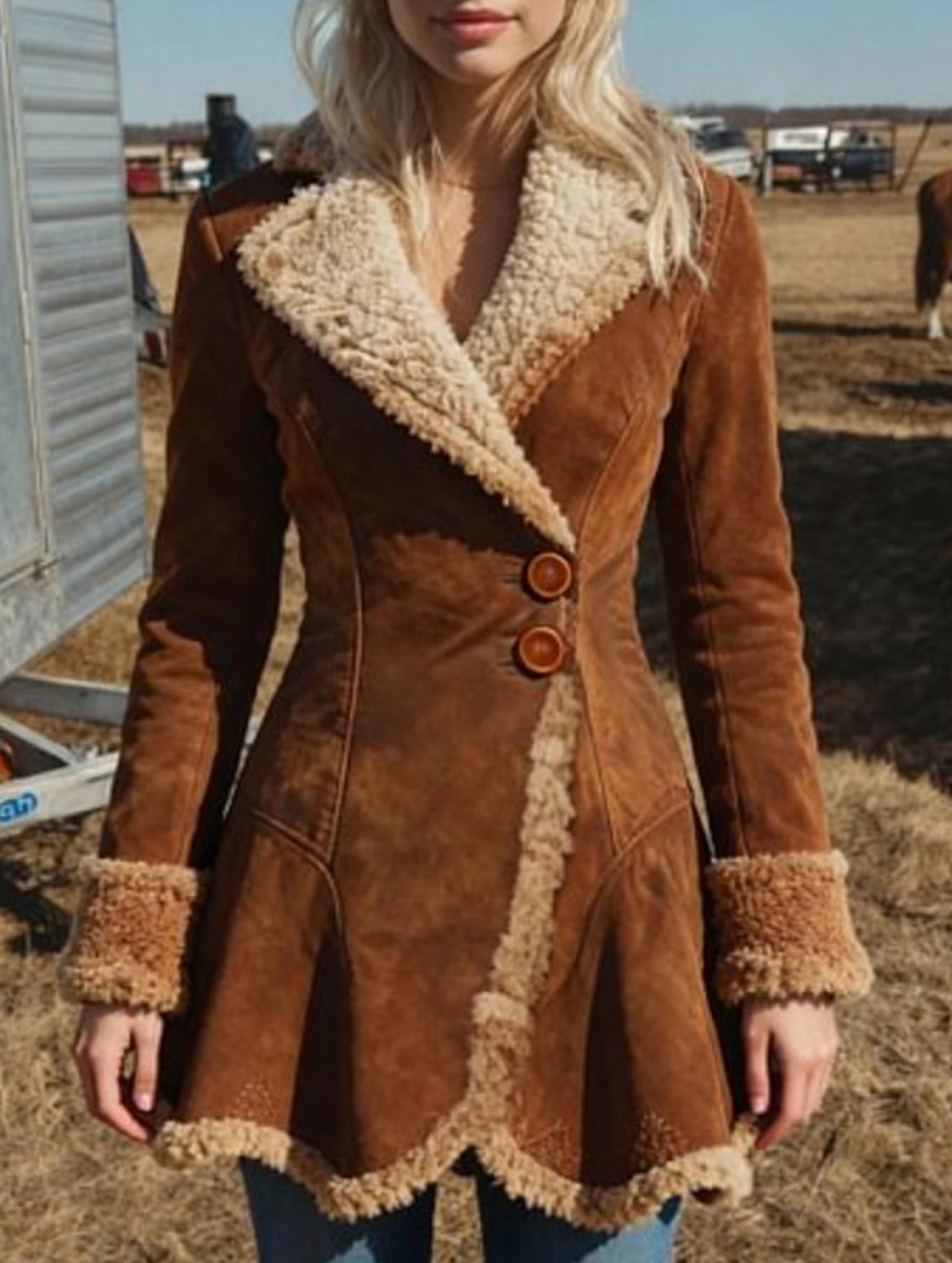 Retro-style suede lamb wool coat_CWOCO00652