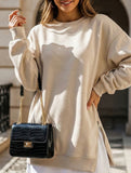 Side Zip Patchwork Pullover Sweatshirt_CWOCO00656