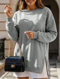 Side Zip Patchwork Pullover Sweatshirt_CWOCO00656