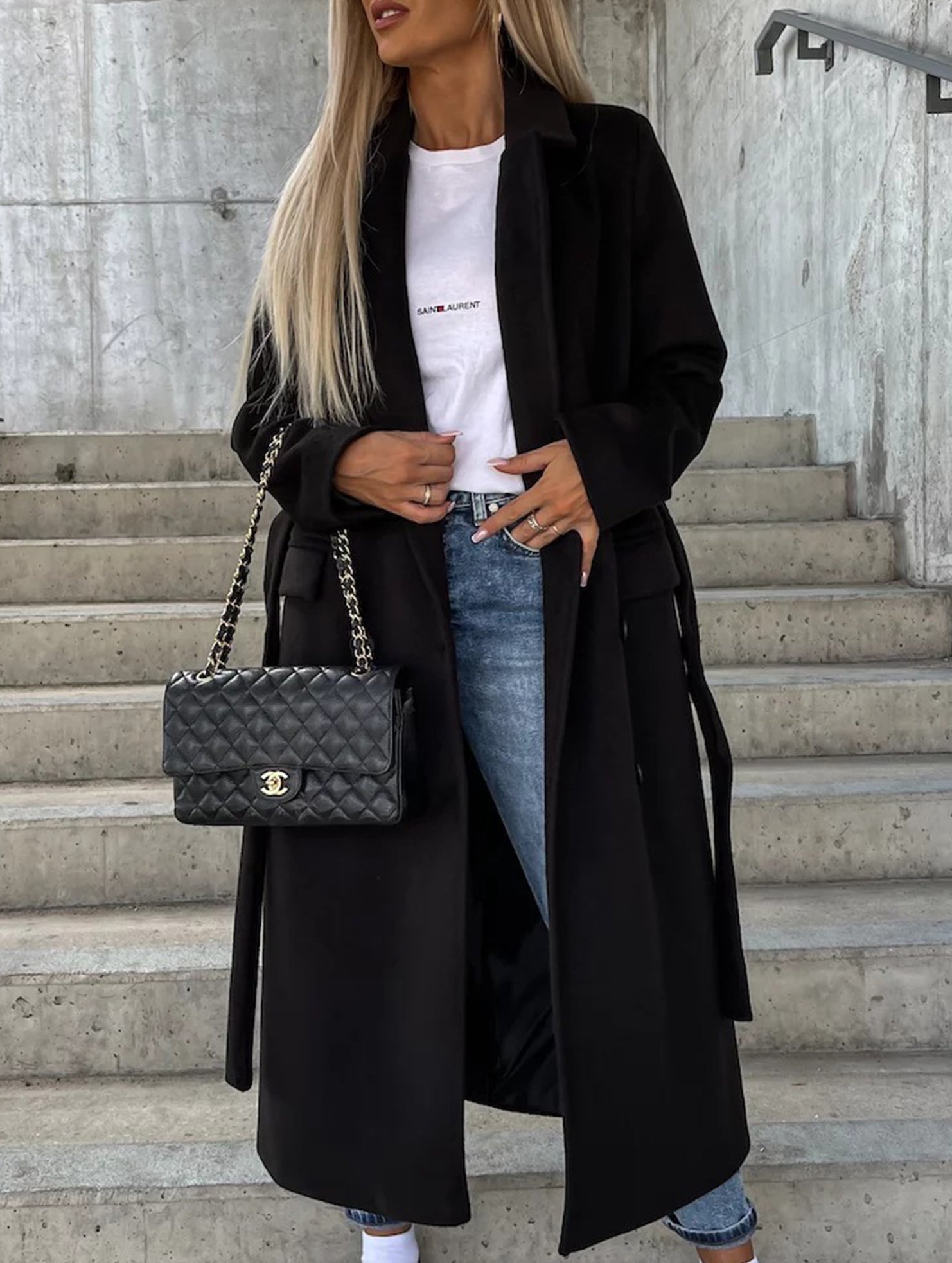 Button Front Slit Wool Coat_CWOCO00657