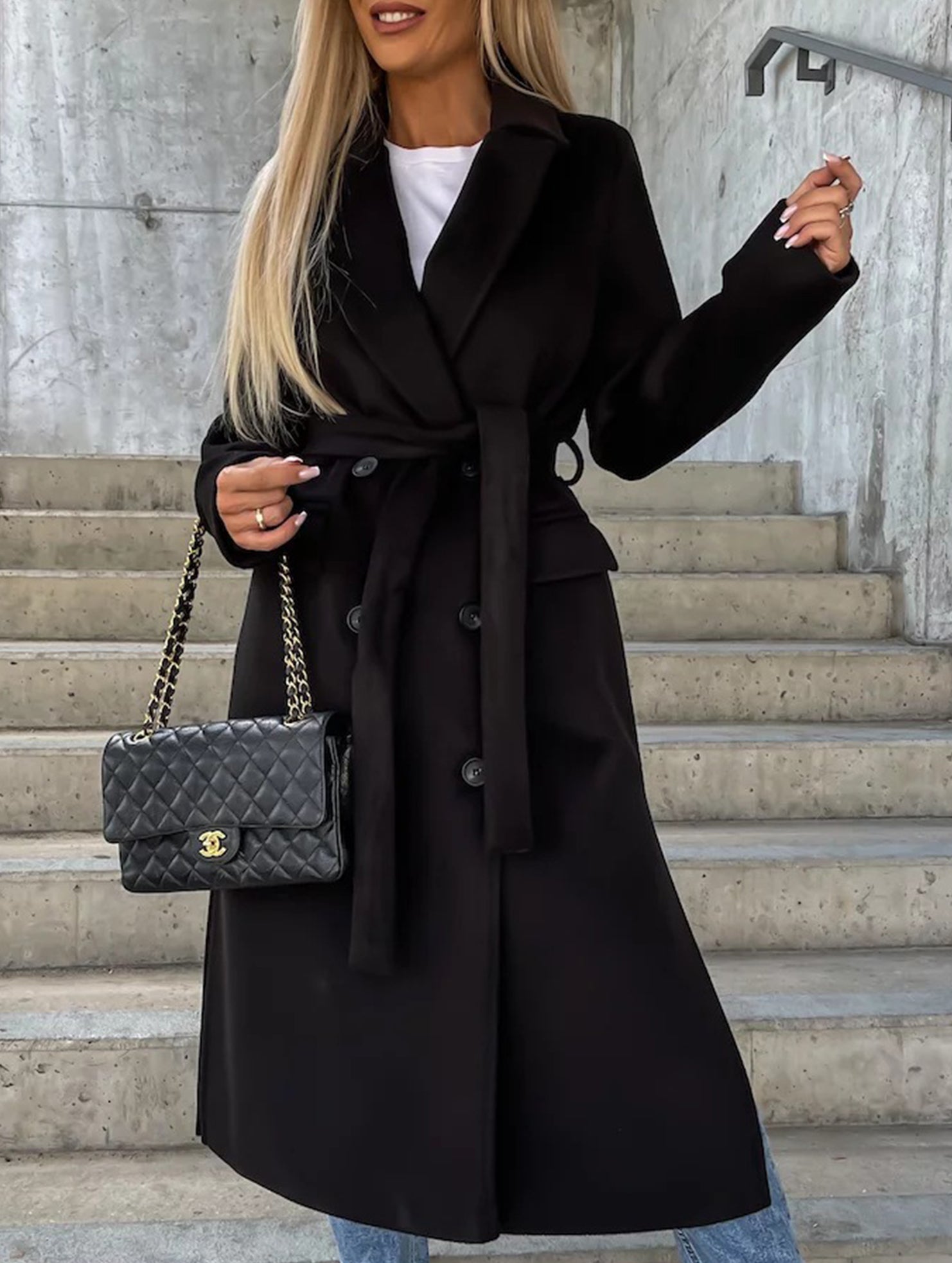 Button Front Slit Wool Coat_CWOCO00657