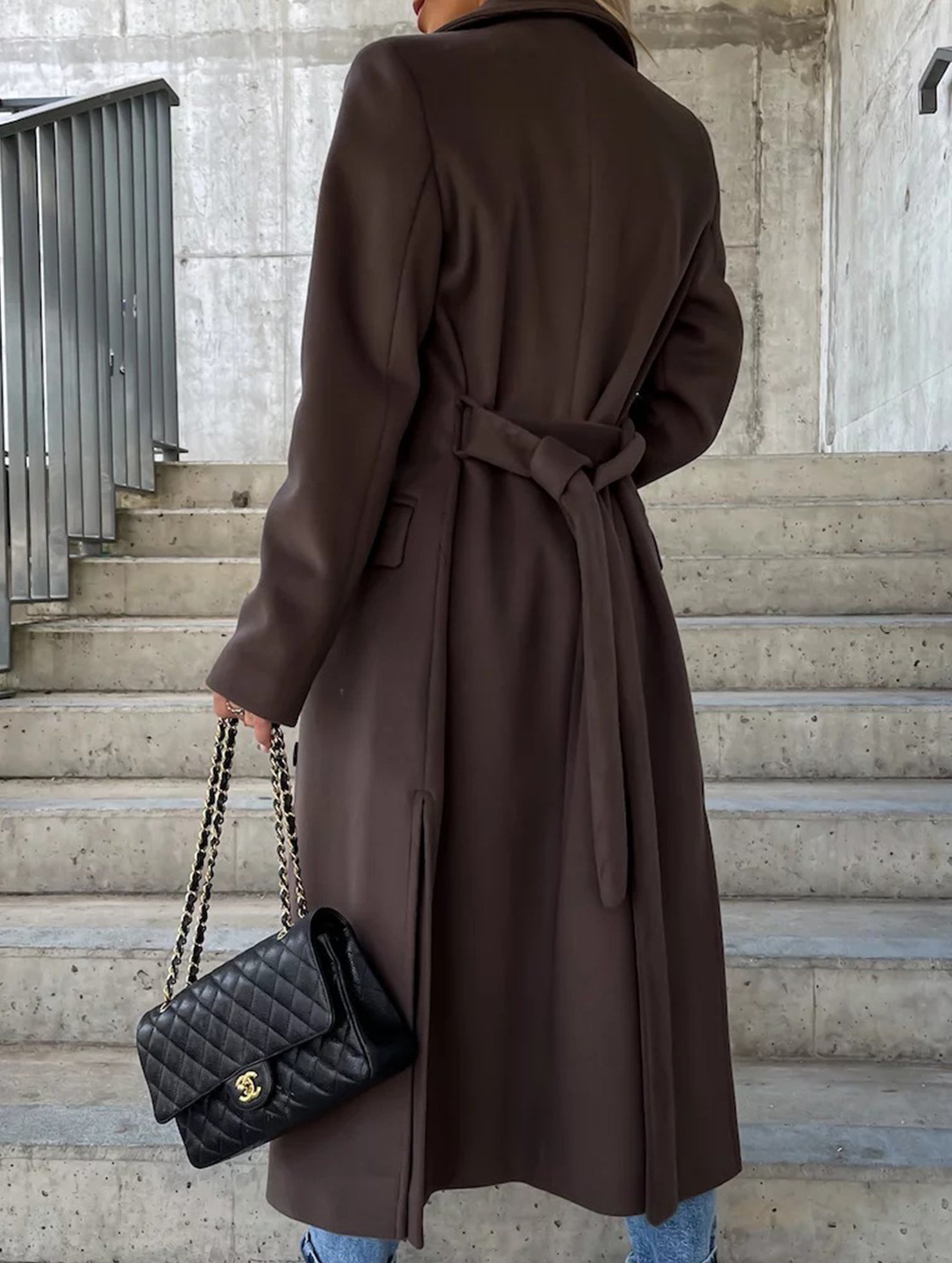 Button Front Slit Wool Coat_CWOCO00657