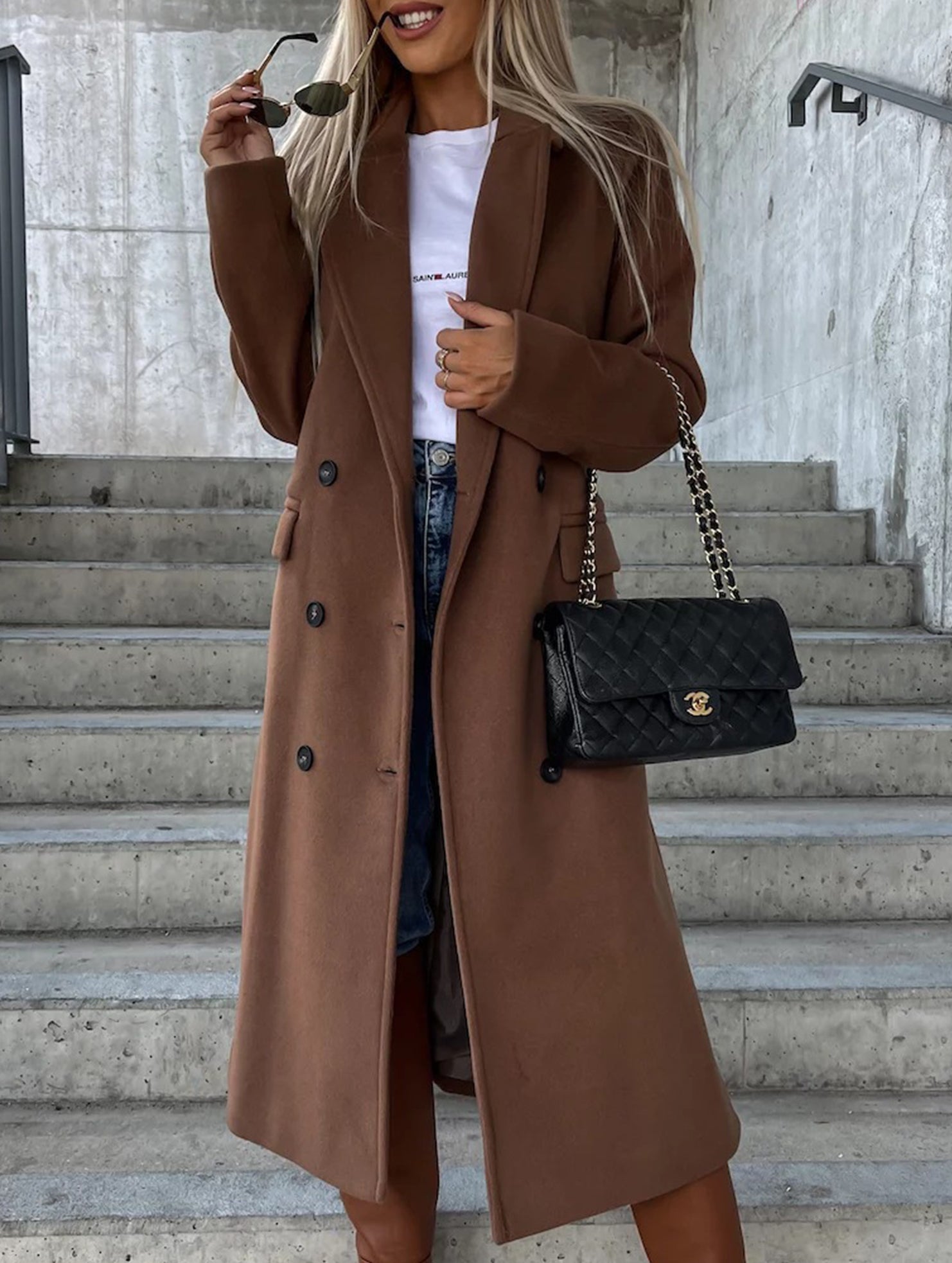 Button Front Slit Wool Coat_CWOCO00657