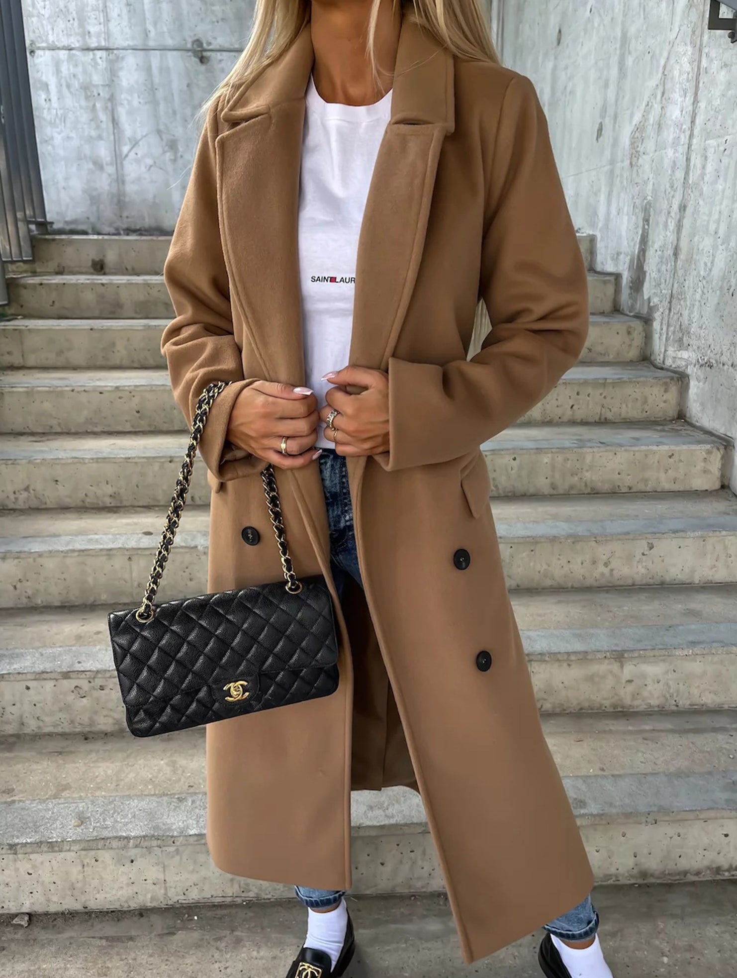 Button Front Slit Wool Coat_CWOCO00657