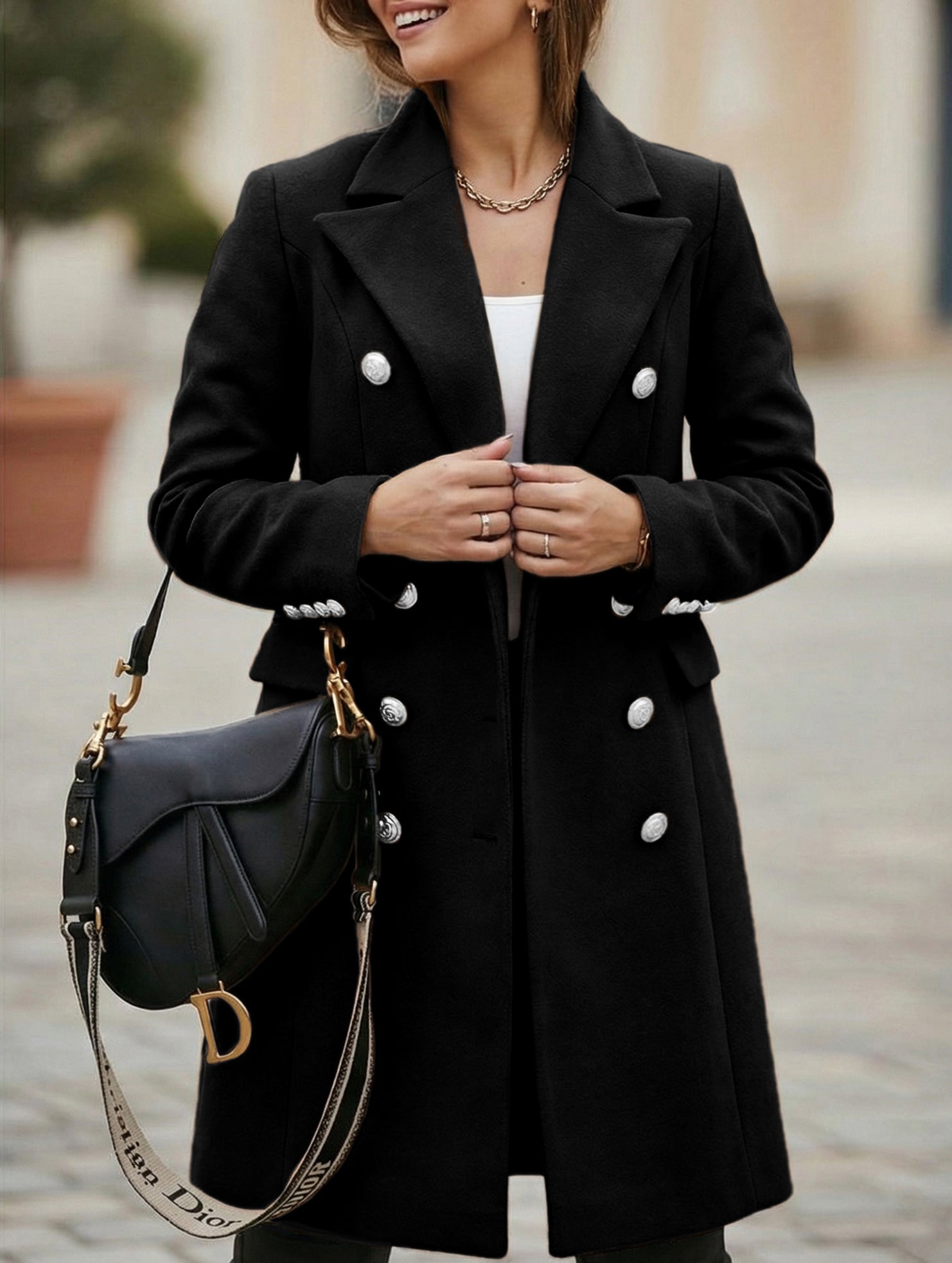 Double Breasted Blazer Wool Coat_CWOCO00660