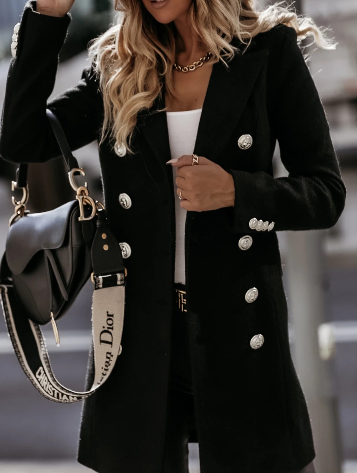 Double Breasted Blazer Wool Coat_CWOCO00660