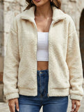 Teddy Fleece Turn Down Collar Jacket_CWOCO00664