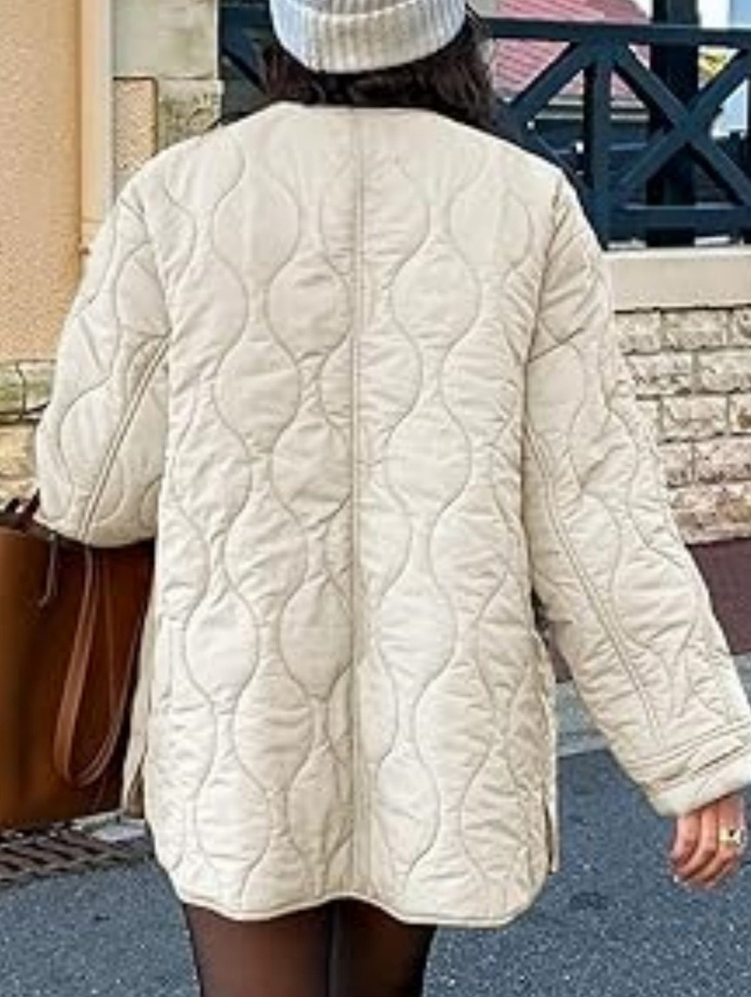 Simple solid color round neck loose cotton coat_CWOCO00703