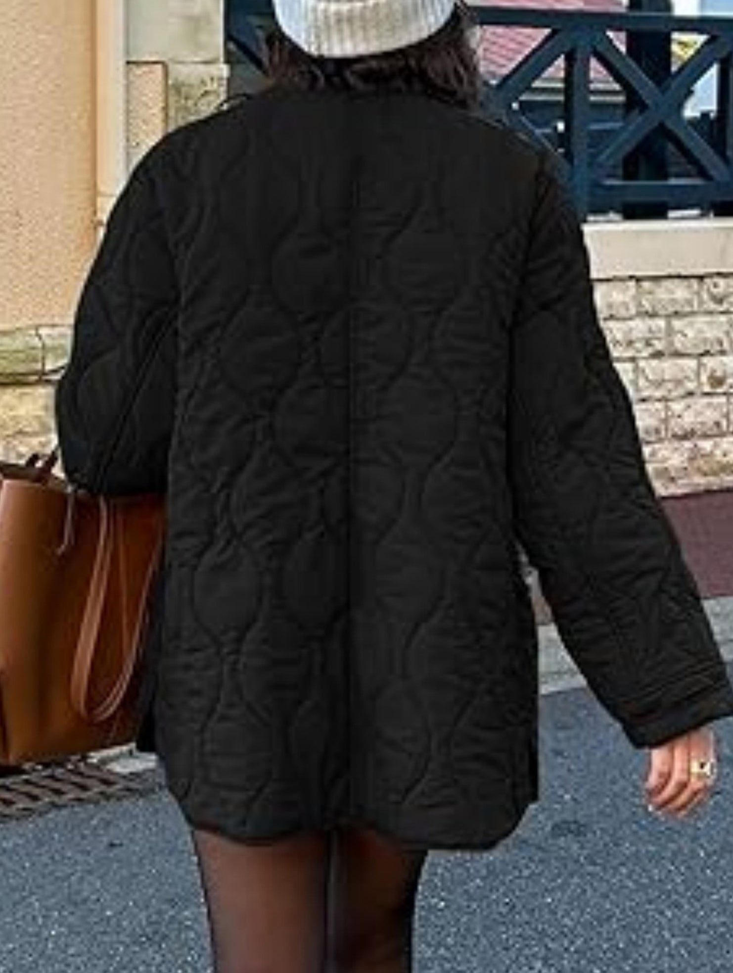 Simple solid color round neck loose cotton coat_CWOCO00703
