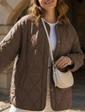 Simple solid color round neck loose cotton coat_CWOCO00703