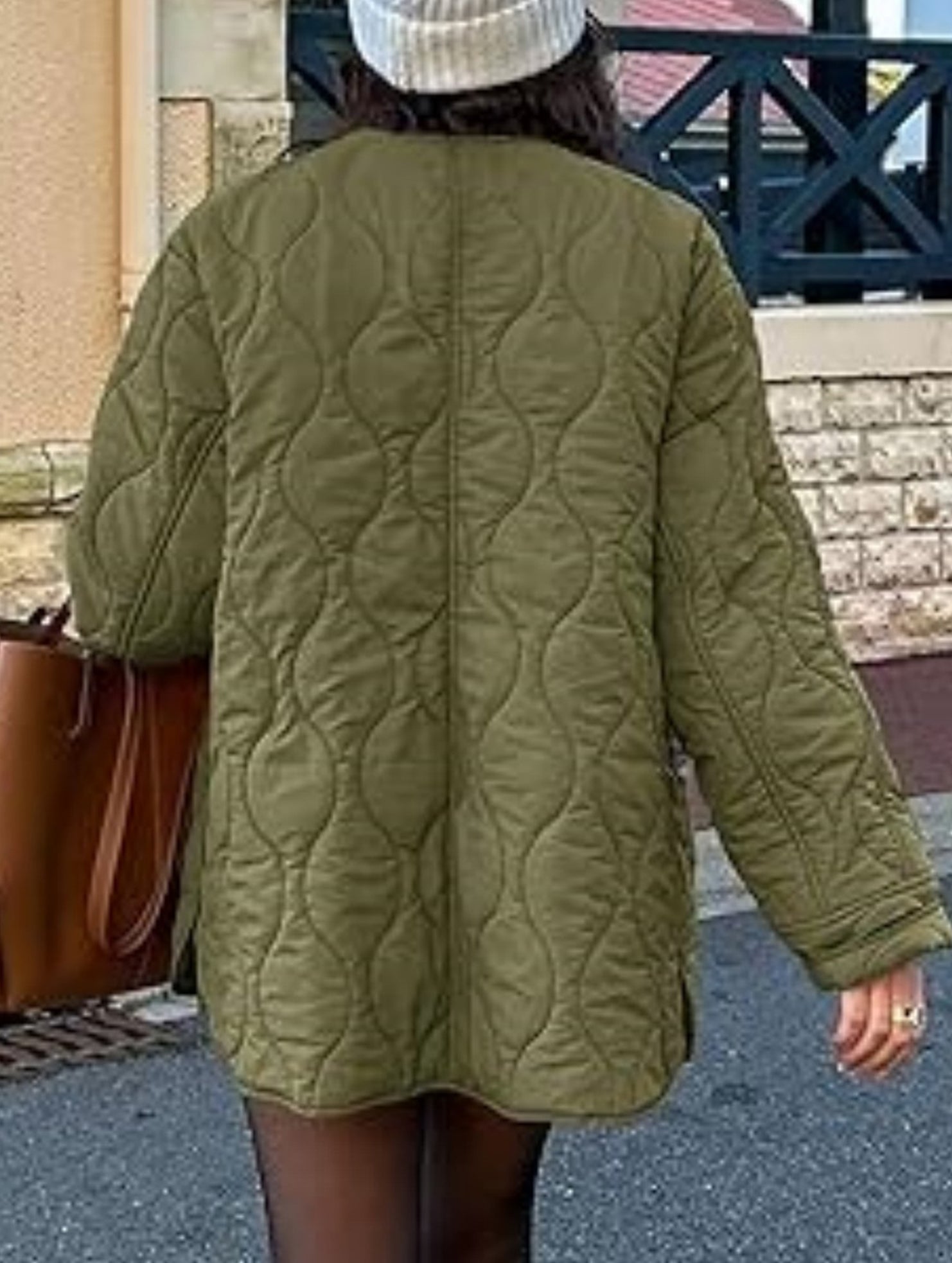 Simple solid color round neck loose cotton coat_CWOCO00703