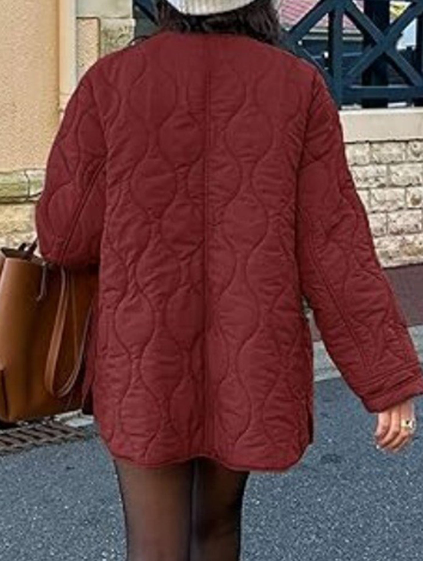 Simple solid color round neck loose cotton coat_CWOCO00703