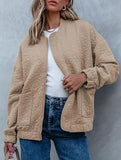 Women's Casual Jacquard Zipper Long-Sleeved Jacket_CWOCO00704