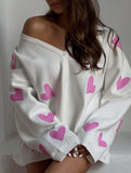 Heart Embroidery Loose Knit Cardigan for Women_CWOCO00753