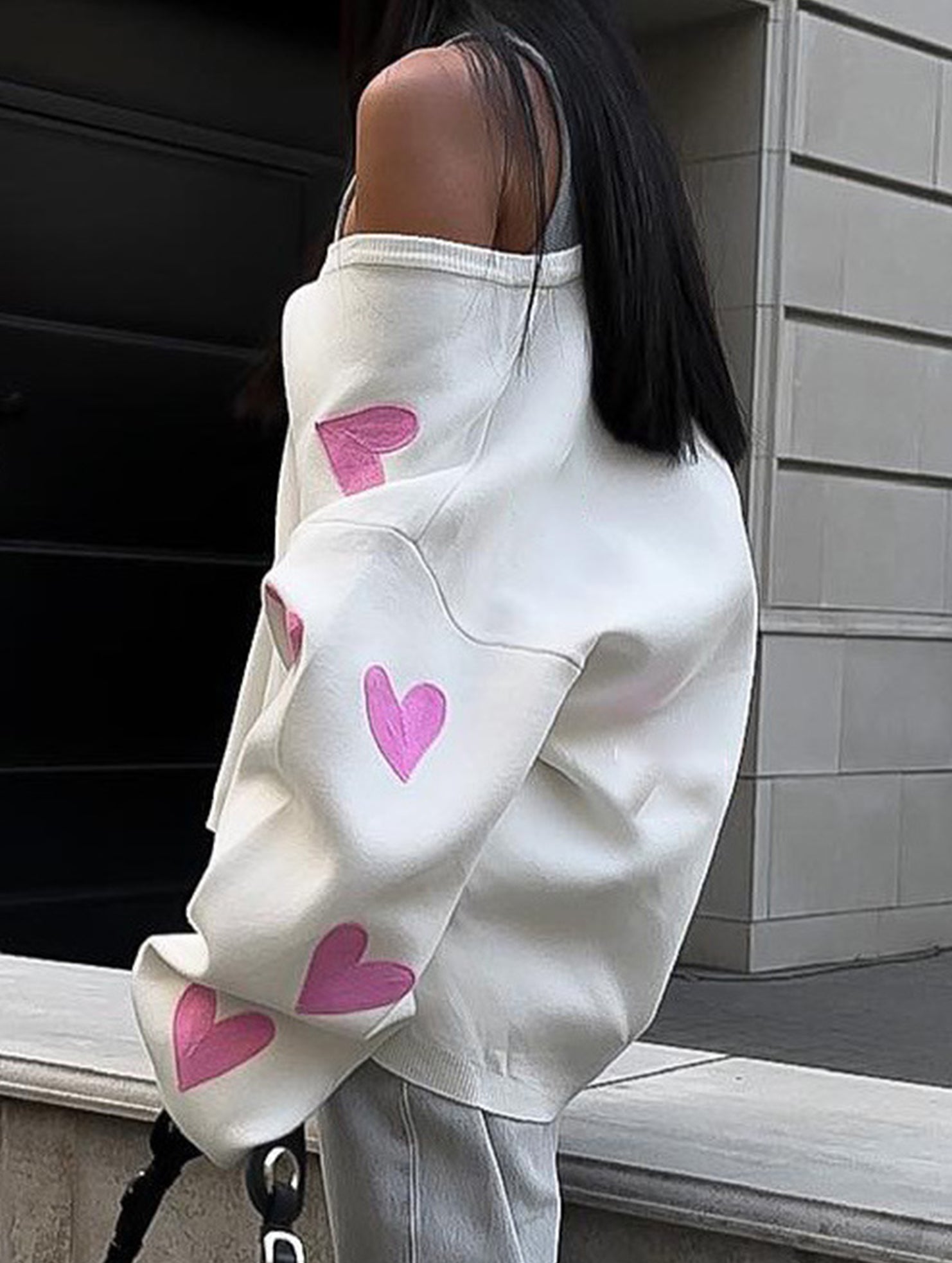 Heart Embroidery Loose Knit Cardigan for Women_CWOCO00753