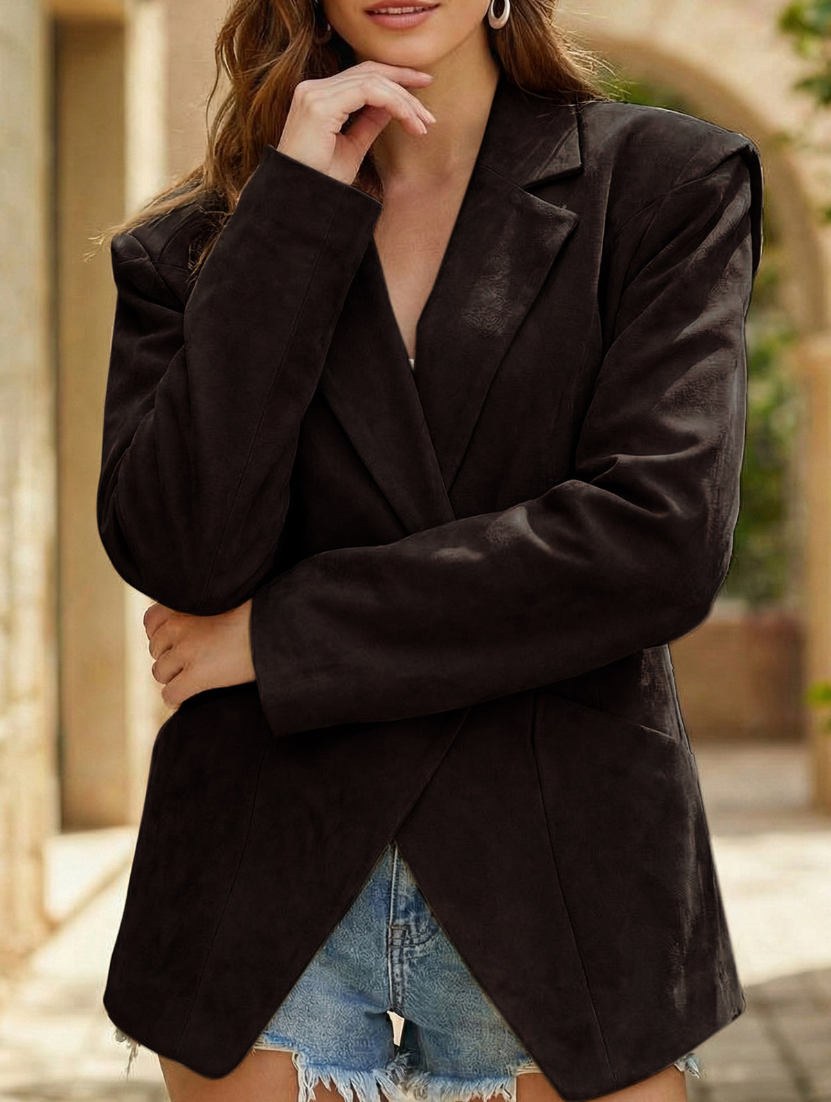 Retro-style high-end belted suit jacket for women_CWOCO00754